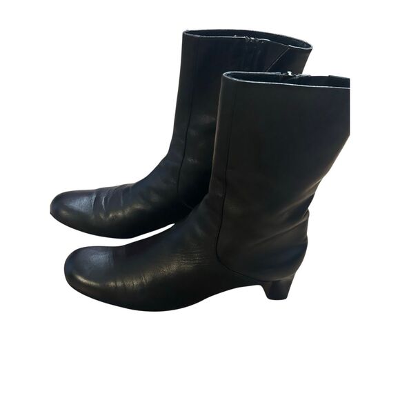 Cole Haan Women's Black Leather Mid-Calf Block Heeled Boots Size 7.5 - Picture 3 of 9